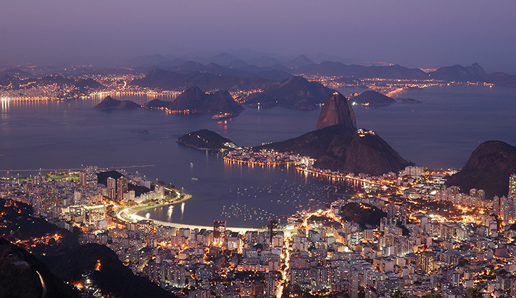 Rio de Janeiro skyline at night