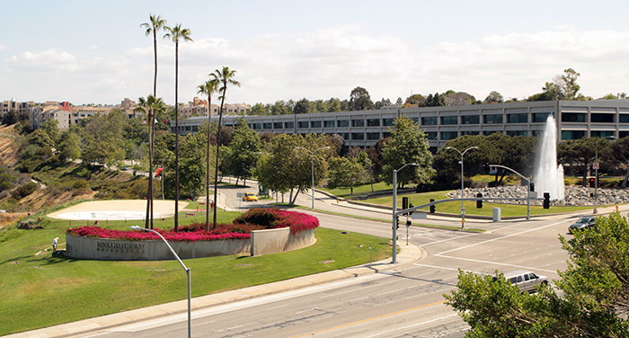 Entrance to Loyola-Marymount University at Lincoln Blvd in Westchester District