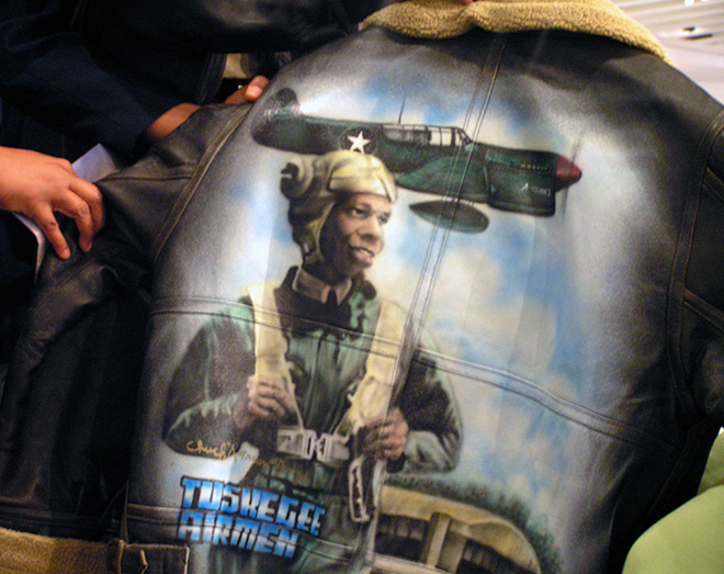 Tuskegee Airmen jacket on display