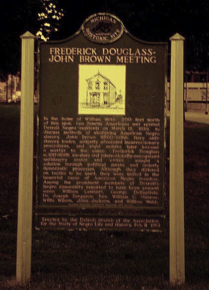 Frederick Douglass meets John Brown sign, Detroit