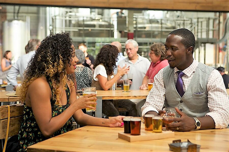 Friends meeting at brew pub, Birmingham General Attractions