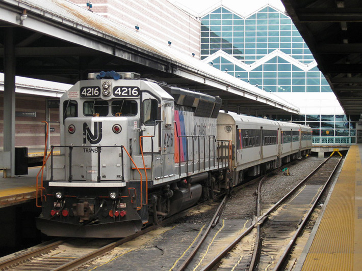 NJ Transit train in Atlantic City