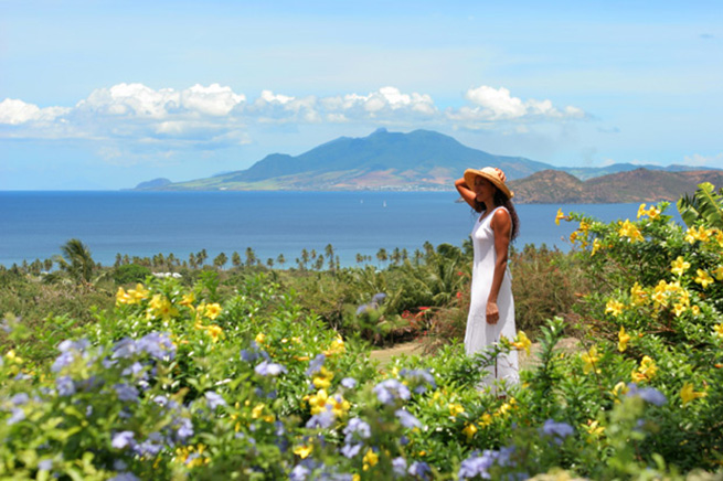 Enjoying a scenic view, Nevis Attractions