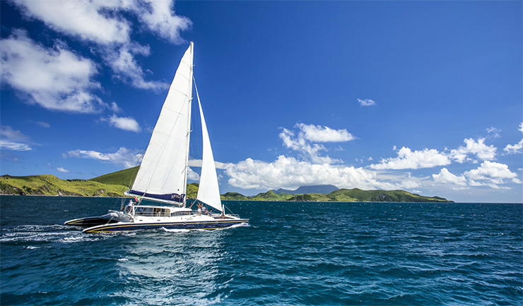Sailboating off the coast of St. Kitts