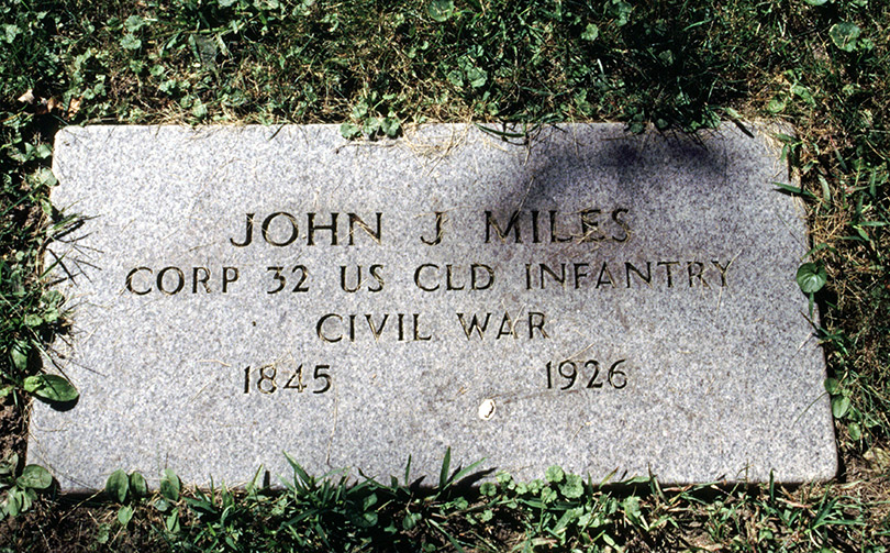 John J Miles Old Infantry gravesite from he Civil War