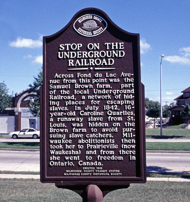 Underground Railroad historic marker at Fond du Lac Avenue, Milwaukee Historic Sites