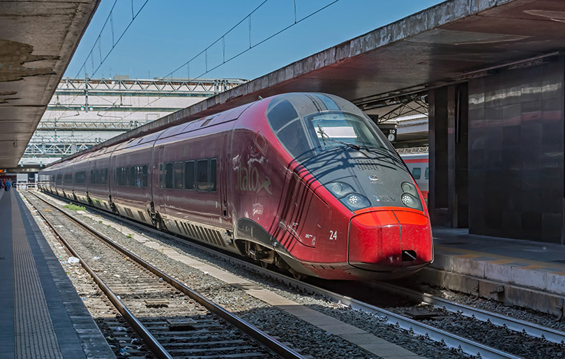 Italo high speed train at Rome Termini Station, Rome Transportation