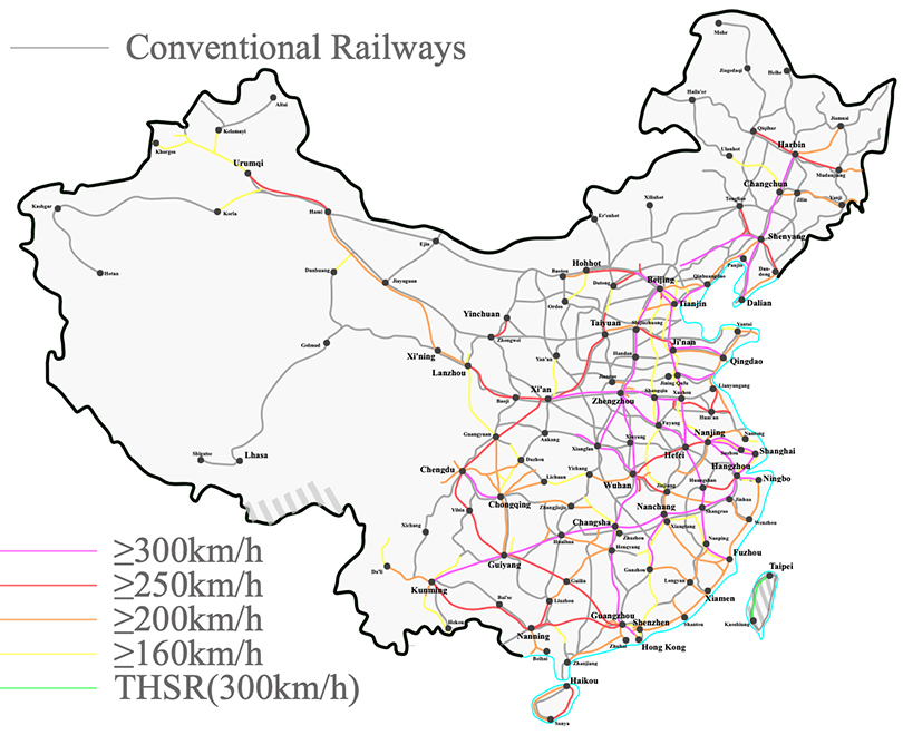 China High Speed Rail Network 2020
