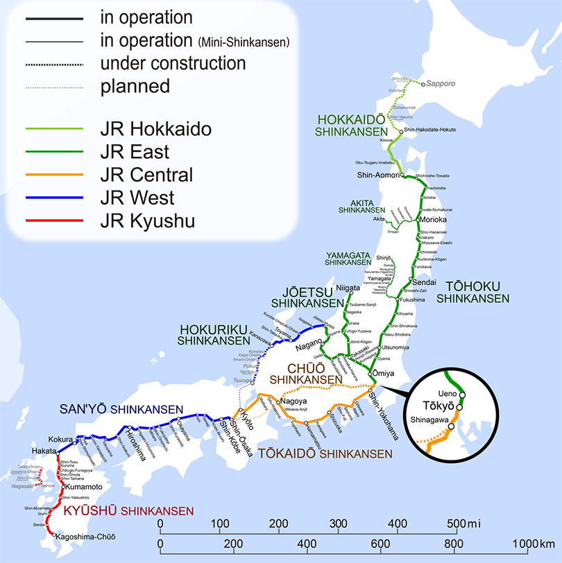 Japan HSR Map 2017