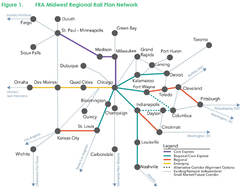 FRA Midwest Regional Rail Plan Network