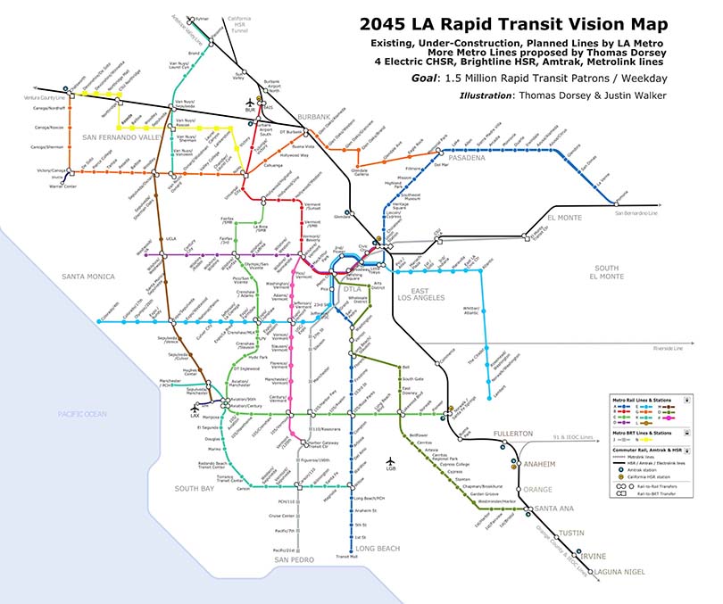 2045 LA Rapid Transit Vision Map