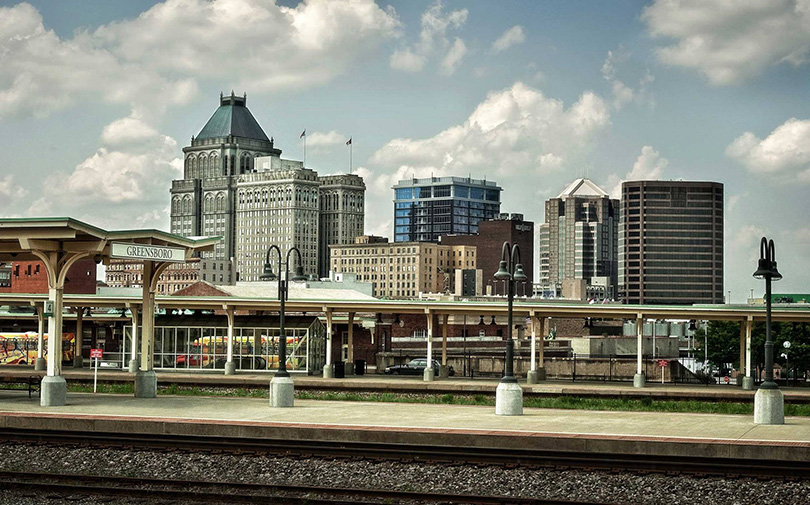 Greensboro Photos, the skyline from the Amtrak Station