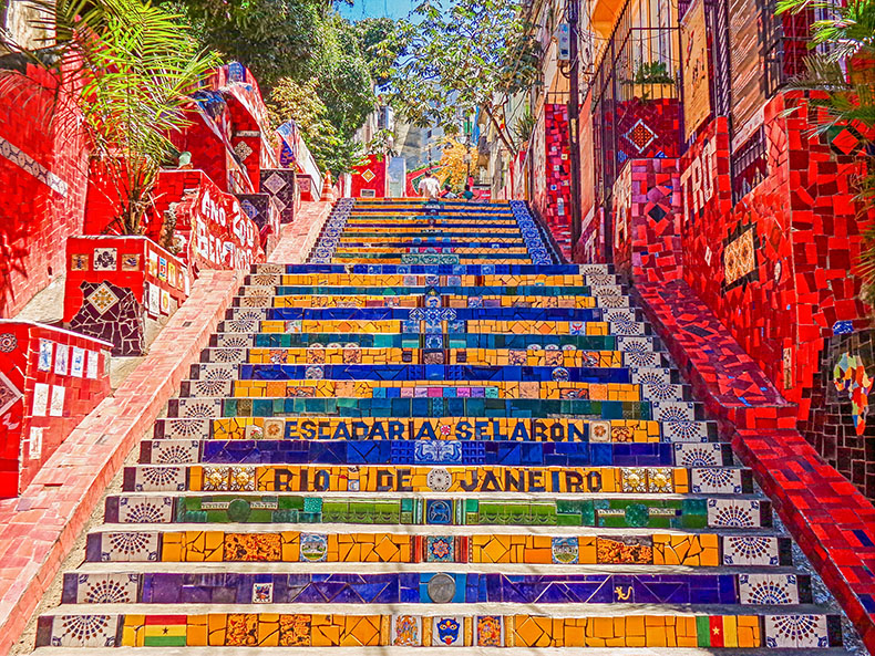 Escadaria Selaron from Lapa to Santa Theresa in Rio de Janeiro