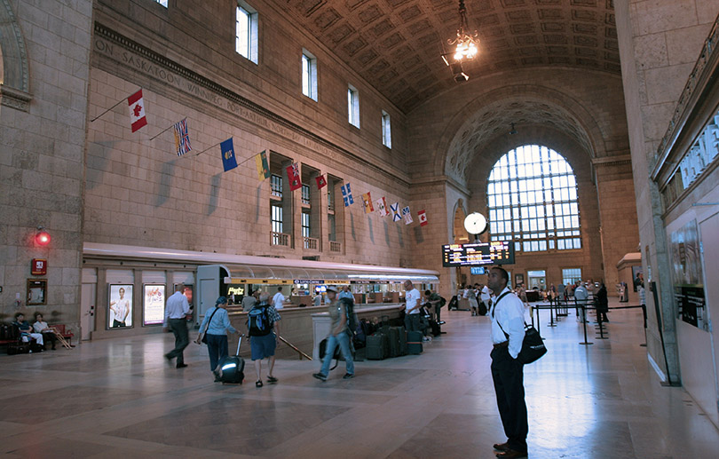 Arriving at spacious Toronto Union Station