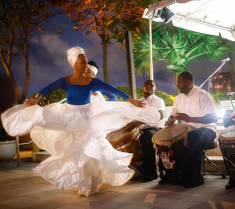 Bomba dancer performing in Puerto Rico