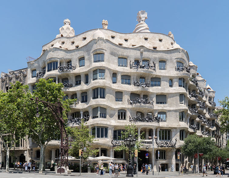 Casa Mila designed by Antonio Gaudi