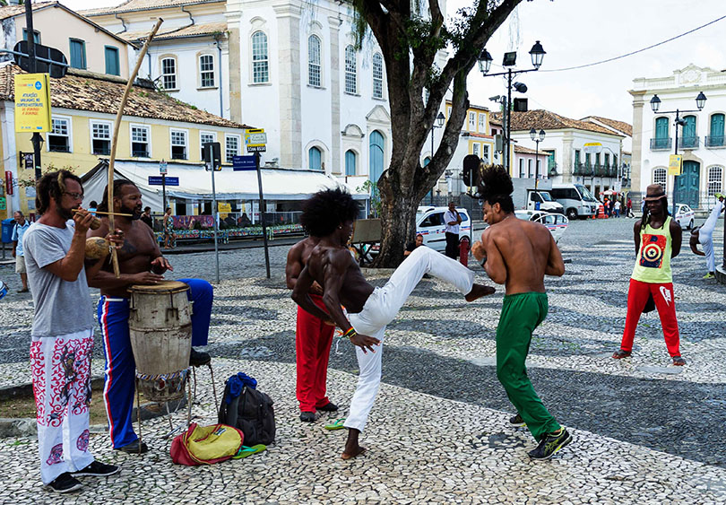 Men practicing Capoeira in Pelourinho; Soul Of Salvador da Bahia