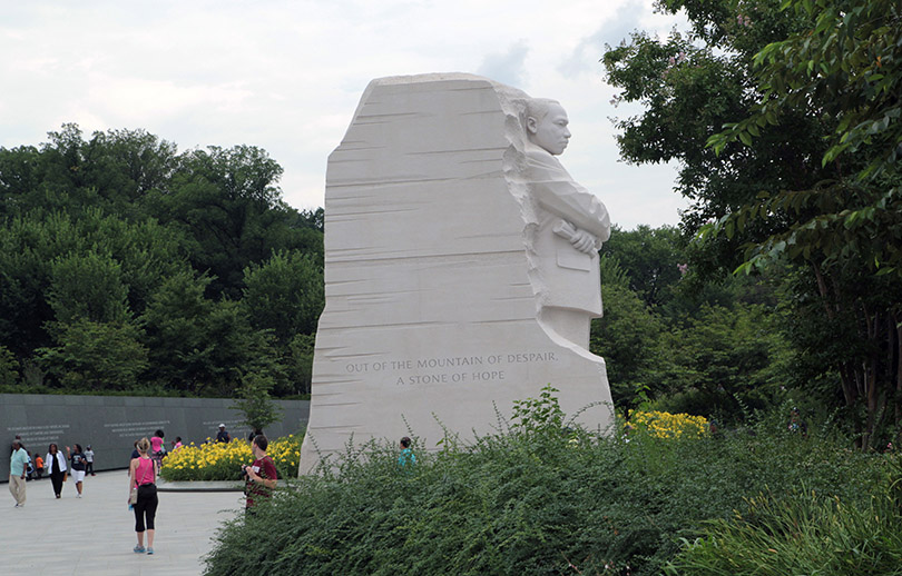 Engraved words aside the MLK National Memorial