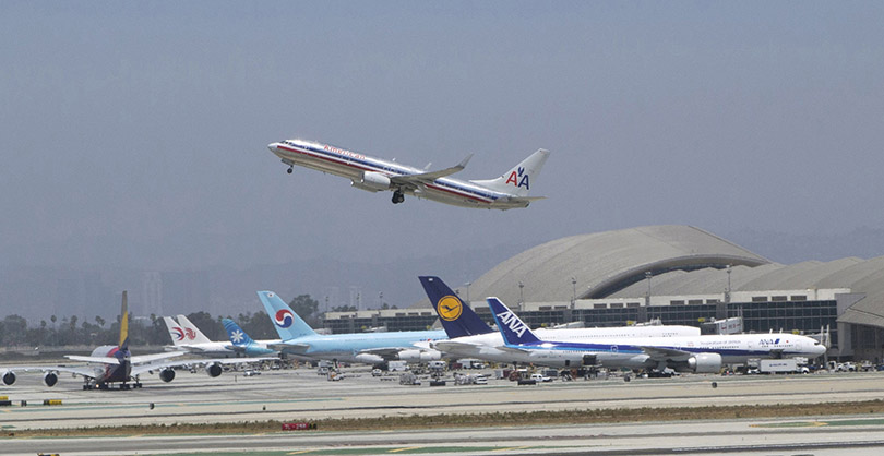 Big jet take-off from LAX Airport