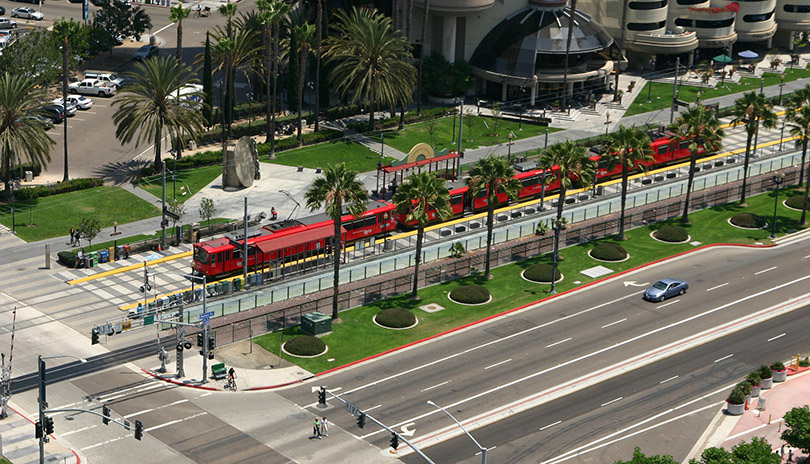 San Diego Trolley on Harbor Drive