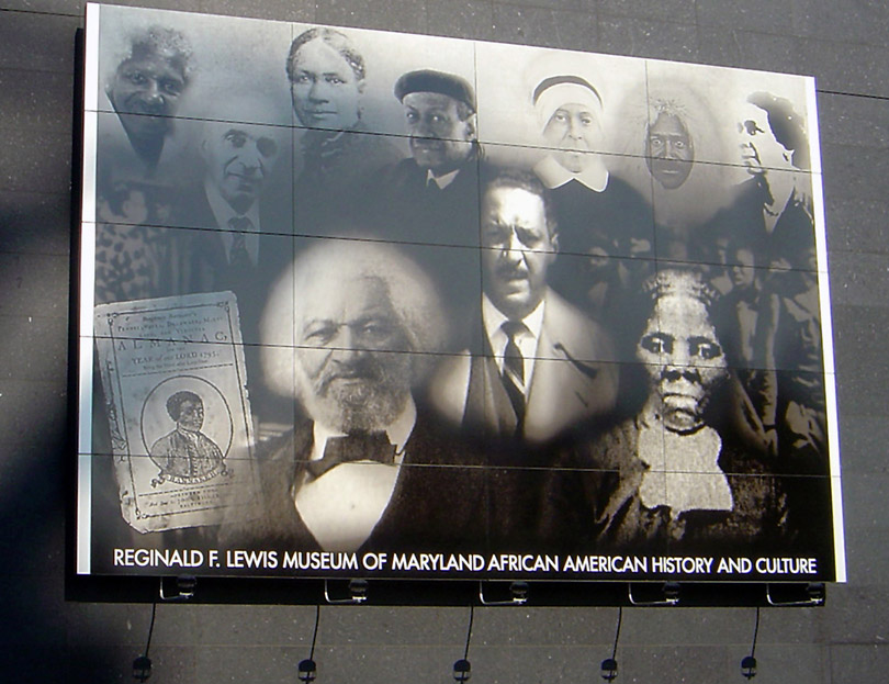 Black legends mural aside the Reginald Lewis Museum in Baltimore Cultural Sites