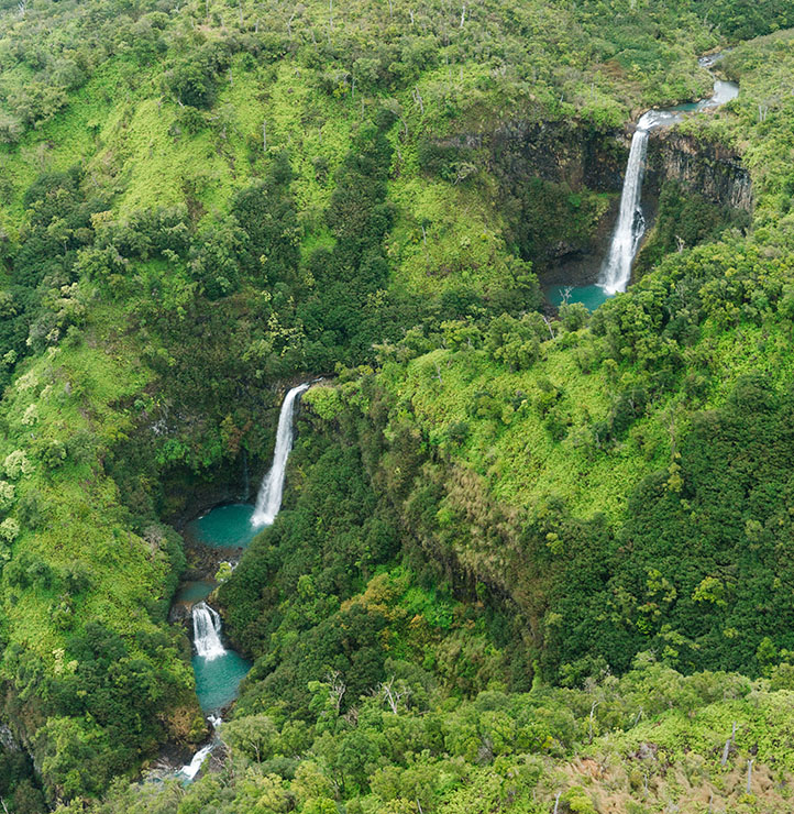 3 Waterfalls along the falls, Kauai Attractions