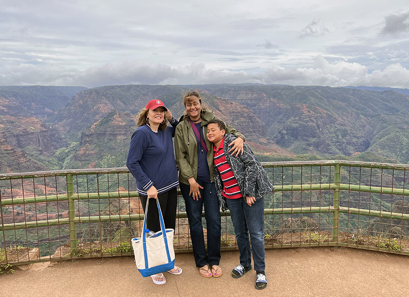 My wife Angela, her sister and nephew at Waimea Canyon