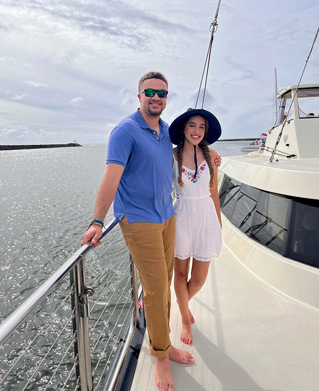 My son and daughter on Capt. Andy's sailing cruise
