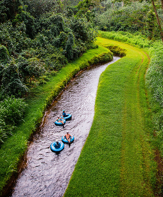 Water tubing at Kauai Backcountry Adventures