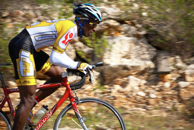Anguilla cyclist on his 30th mile