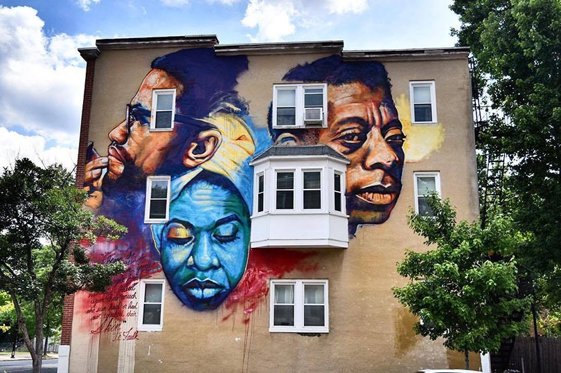 Black Thinkers mural in Baltimore; credit Ernest Shaw