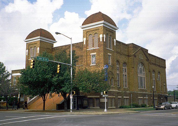 Historic 16th Street Baptist Church that was bombed in Birmingham; (c) Soul Of America