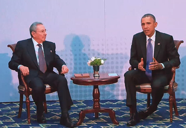 President Obama meets Castro