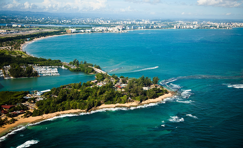 The waterfront skyline of San Juan, Puerto Rico; credit Breezy421