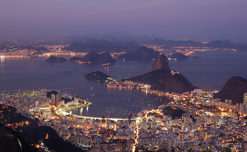 Rio de Janeiro has a remarkable skyline day or night; credit Embratur